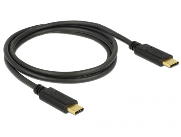 Delock - USB-kabel - USB-C (hann) til USB-C (hann) - USB 2.0 - 5 A - 1 m - svart