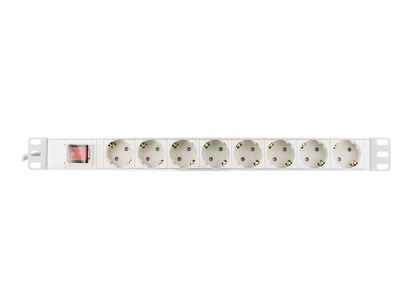 Deltaco GT-8531W, 3 m, 8 AC-pistorasia(a), Sisätila, Valkoinen, 4000 W, 482,6 mm
