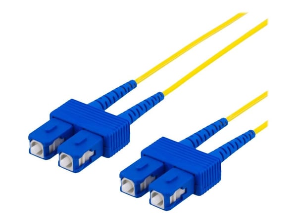 DELTACO - Nettverkskabel - SC-enkeltmodus (hann) til SC-enkeltmodus (hann) - 15 m - 15 m - fiberoptisk - OS1 - gul