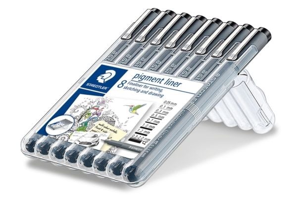 Pigmentliner Staedtler 308 ass. farver (8 stk.)