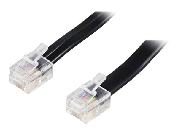 DELTACO - Telefonkabel - RJ-12 (hann) til RJ-12 (hann) - 5 m - svart