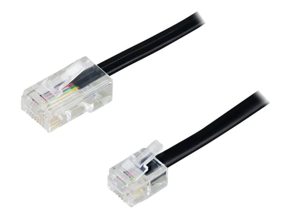 DELTACO DEL-1701S - Telefonkabel - RJ-45 (hann) til RJ-11 (hann) - 1 m - svart