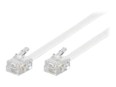 DELTACO DEL-160C - Telefonkabel - RJ-11 (hann) til RJ-11 (hann) - 2 m - hvit