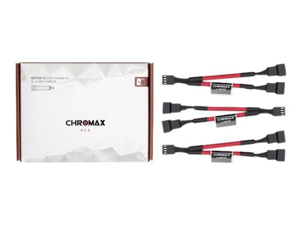 Noctua NA-SYC1 CHROMAX.RED, Jatkokaapeli, Punainen, Naaras, Naaras, 115 mm, 3 kpl