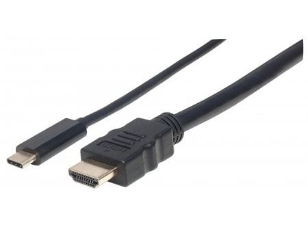 Manhattan 152235, 1 m, USB Type-C, HDMI Type A (Standard), Hankjønn, Hankjønn, Rett