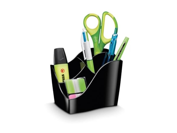 Borddispenser Cep Ellypse GreenSpirit, af genbrugsmasteriale, 4 rum, sort