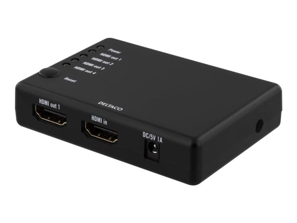 DELTACO HDMI-7051 - Video/lyd-splitter - 4 x HDMI - stasjonær