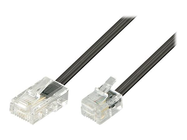 DELTACO - Nettverkskabel - RJ-45 (hann) til RJ-11 (hann) - 3 m - UTP - CAT 5e - svart