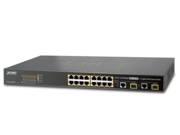 PLANET FGSW-1816HPS - Switch - Styrt - 16 x 10/100 + 2 x kombo-Gigabit SFP - stasjonær