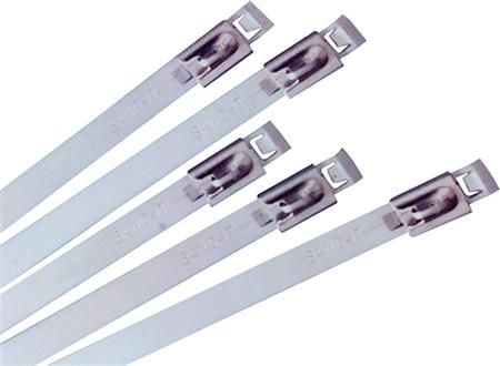 BAND-IT COMPANY Ball-Lok kabelband obelagt rostfritt syrafast stål 316 SS 4,6x259 mm med kulspärr max. diameter 69 mm (100 st)