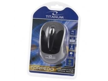 Titanum TORPEDO 3D - Mus - optisk - 3 knapper - trådløs - 2.4 GHz - svart