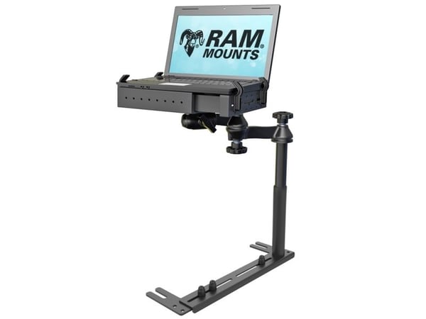 RAM Universal No-Drill Laptop Mount - Monteringssett (monteringsbase, notebook-bakke, teleskopstang, dobbelt leddet svingarm) - for notebook - stål...