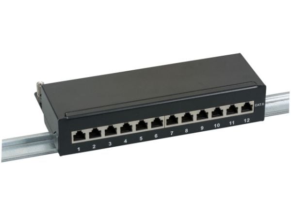 EFB Elektronik 37736SW.12, 5000 Mbit/s, RJ-45, Gull, Sort, Rackmontering, 1U