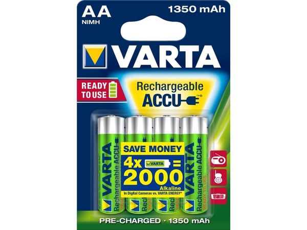 Varta - Batteri AA type - NiMH - (genopladelige) - 1350 mAh (pakke med 4)
