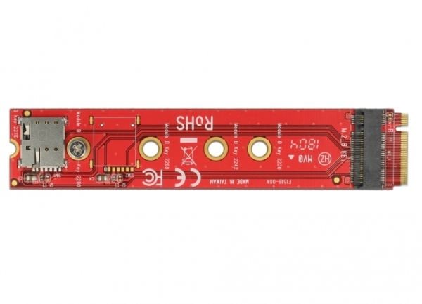 Delock Adapter M.2 key B male > M.2 key B slot port saver + Nano SIM slot - Kontrollerkort - M.2 Card - M.2 Card