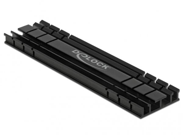 Delock Heatsink flat 100 mm for M.2 module black - Fasttilstands-drevvarmelegeme - svart