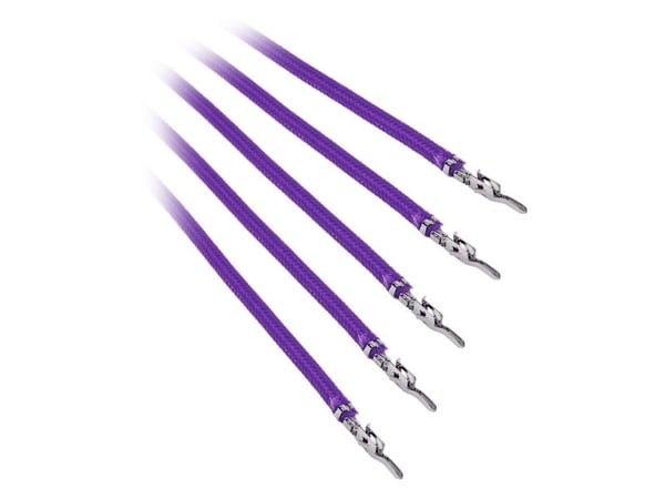 BitFenix Alchemy 2.0 - Strömkabel - 40 cm - formpressad, tvinnad - lila (paket om 5)