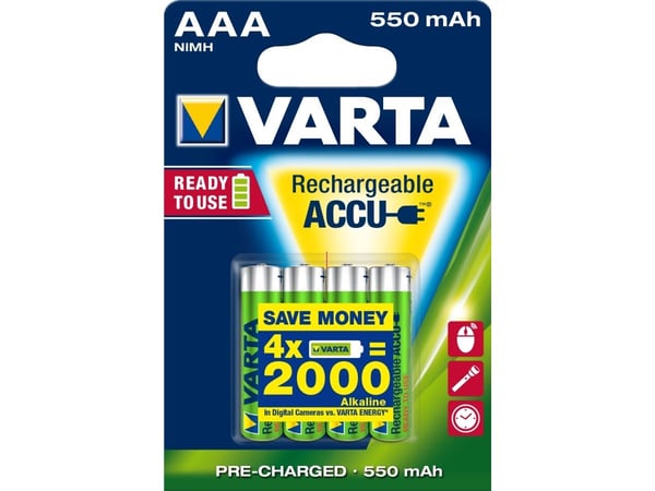 Varta - Batteri 4 x AAA - NiMH - (oppladbart) - 550 mAh