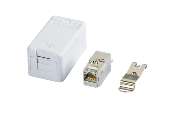 METZ CONNECT 130B21D1APL-E, Tasainen, Valkoinen, RJ-45, Naaras, 26/22, Cat6a