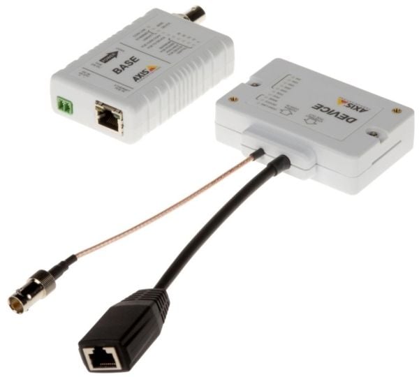 AXIS T8645 PoE+ Over Coax Compact - Kit - medieomformer - 100Mb LAN - over Coax - 10Base-T, 100Base-TX - RJ-45 / BNC - for AXIS C1410, D3110, M3067...