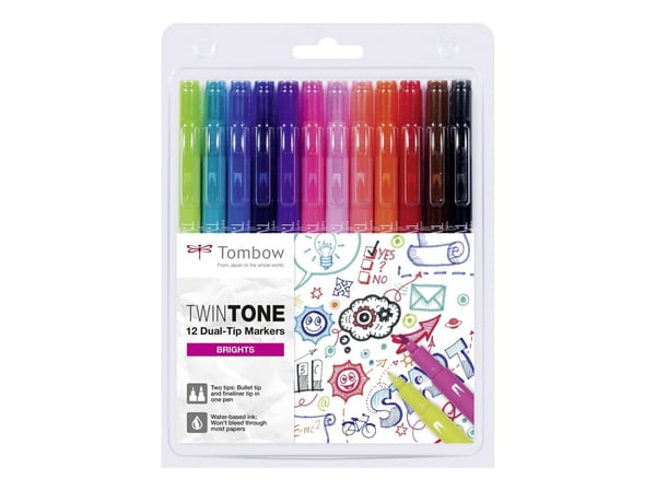 Marker Tombow TwinTone bright 0,3/0,8 (12 stk.)