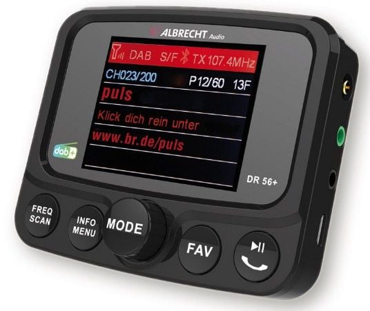 Albrecht DR 56+ DAB+, Bil, Digital, DAB, DAB+, FM, 87,6 - 107,9 MHz, 174 - 240 MHz, TFT