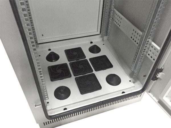 EFB Elektronik 692724IP55.GR, Frittstående hylle, 24U, 1000 kg, Nøkkellås, Forbedret kabelføring, Grå