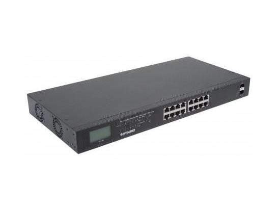 Intellinet 561259, Uhåndtert, Gigabit Ethernet (10/100/1000), Full tosidig, Strøm over Ethernet (PoE), Rack-montering