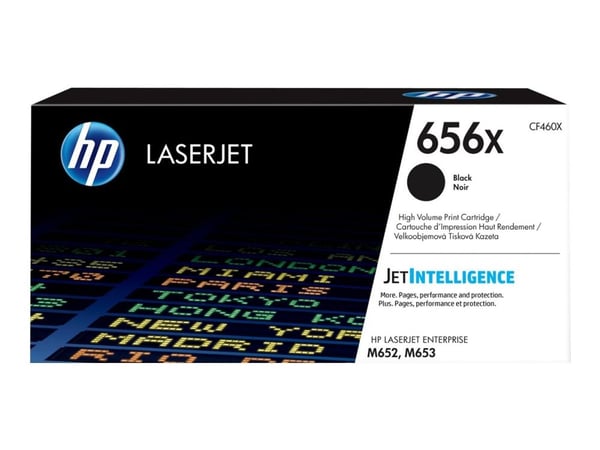 HP 656X - Suuritehoinen - musta - alkuperäinen - LaserJet - värikasetti (CF460X) - Color LaserJet Enterprise M652dn, M652n, M653dh, M653dn, M653x, ...