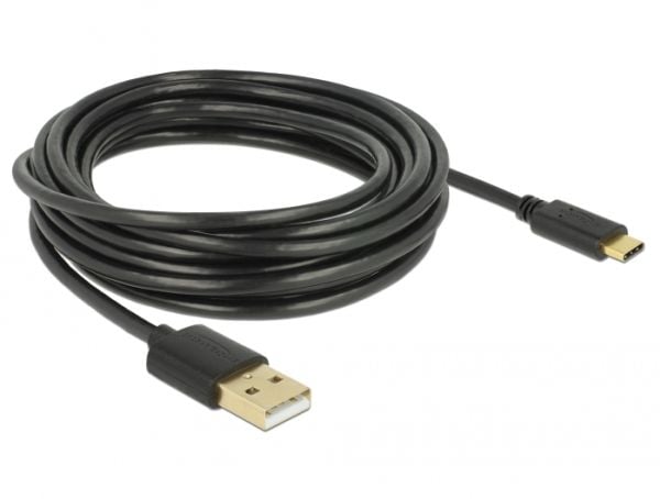 Delock - USB-kabel - USB (hann) til USB-C (hann) - USB 2.0 - 3 A - 4 m - svart