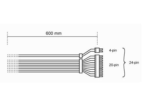 be quiet! CB-6620 - Strømkabel - 24 pin ATX (20+4) - 61 cm - svart