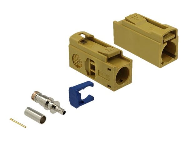 Delock 25mm (long) for crimping - RF-kontakt - FAKRA K-kontakt hann klemforbindelse - karri, RAL 1027