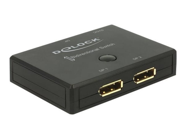 Delock Displayport 2 - 1 Switch bidirectional 4K 60 Hz - Videosvitsj - 2 x DisplayPort - stasjonær