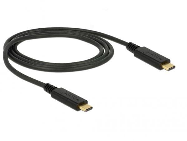 Delock - USB-kabel - USB-C (hann) til USB-C (hann) - USB 3.1 Gen 2 - 3 A - 1 m - svart