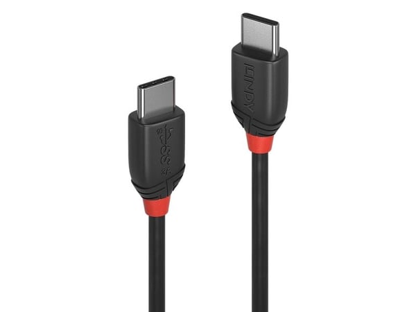 Lindy 36907, 1,5 m, USB C, USB C, USB 3.2 Gen 1 (3.1 Gen 1), 10 Gbit/s, Svart