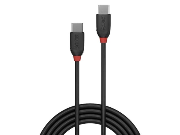 Lindy 36907, 1,5 m, USB C, USB C, USB 3.2 Gen 1 (3.1 Gen 1), 10 Gbit/s, Svart