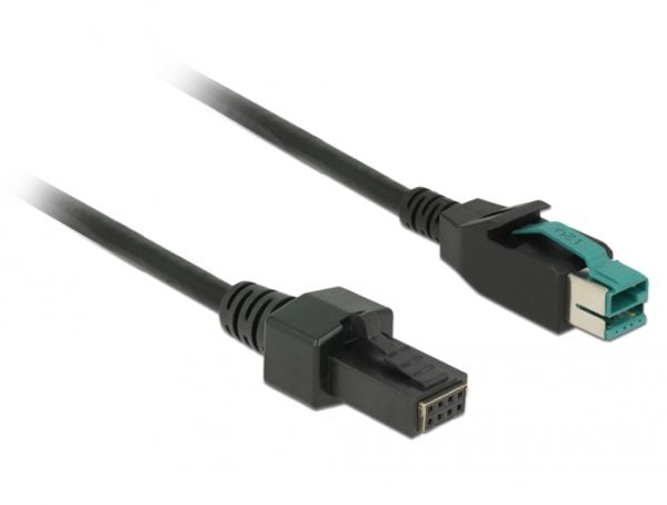 Delock - USB-kabel med egen strömförsörjning - USB PlusPower (12 V) (hane) till 8 stifts (2x4) PoweredUSB-fjärrsida (hane) - 12 V - 5 m - svart