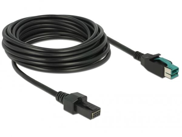 Delock - USB-kabel med egen strömförsörjning - USB PlusPower (12 V) (hane) till 8 stifts (2x4) PoweredUSB-fjärrsida (hane) - 12 V - 5 m - svart