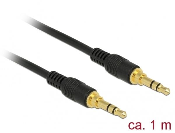 DeLOCK 85547, 3.5mm, Uros, 3.5mm, Uros, 1 m, Musta