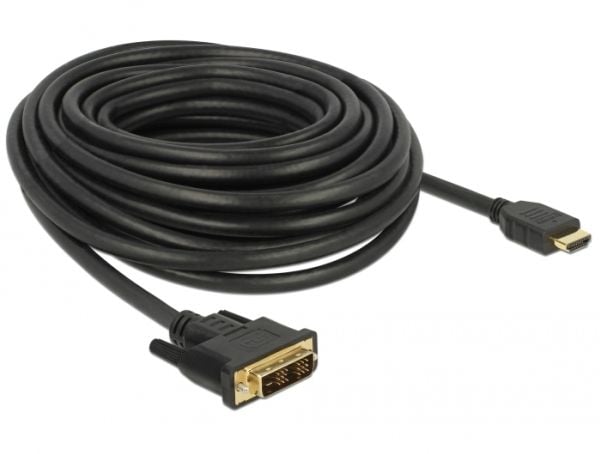 Delock - Adapterkabel - DVI-D hann til HDMI hann - 10 m - trippel beskyttelse - svart