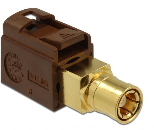 Delock - RF-adapter - FAKRA F-kontakt hunn til SMB hunn - nøttebrun, RAL 8011