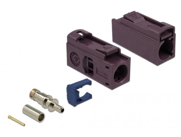 Delock FAKRA D jack 25 mm (long) for crimping - Modulinnlegg - FAKRA D - rødvinsfiolett, RAL 4004