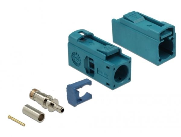Delock FAKRA Z jack 25 mm (long) for crimping - Modulinnlegg - FAKRA Z - RAL 5021, vannblå