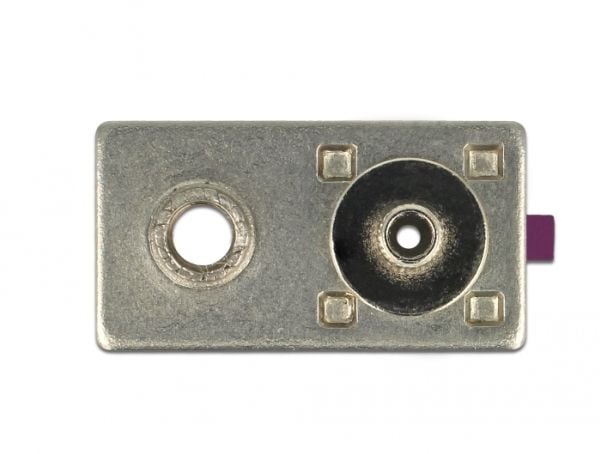 Delock FAKRA D plug spring pin for crimping 1 prepunched hole - Påknipsbar mulighetsmodulfrontplate - FAKRA D - rødvinsfiolett, RAL 4004