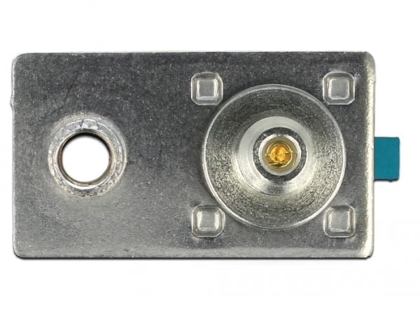 Delock FAKRA Z plug spring pin for soldering 1 prepunched hole - Påknipsbar mulighetsmodulfrontplate - FAKRA Z - RAL 5021, vannblå