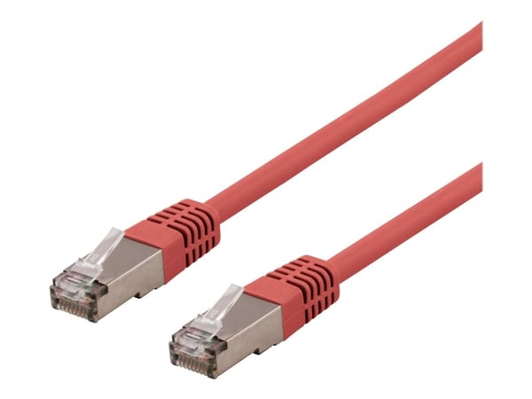 DELTACO SFTP-62RH - Koblingskabel - RJ-45 (hann) til RJ-45 (hann) - SFTP - CAT 6 - halogenfri, formstøpt - rød