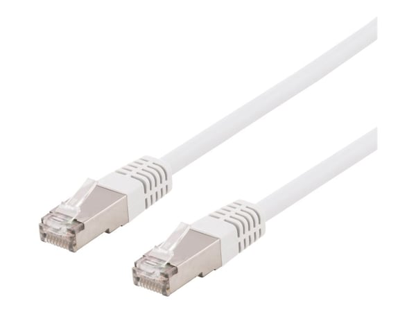 DELTACO - Koblingskabel - RJ-45 (hann) til RJ-45 (hann) - SFTP - CAT 6 - halogenfri, formstøpt - hvit