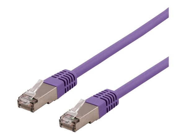 DELTACO SFTP-63PH - Koppeledning - RJ-45 (hann) til RJ-45 (hann) - 3 m - SFTP - CAT 6 - halogenfri, formet - lilla