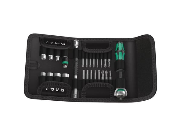 WERA WERK Wera Top skiftnyckelsats 1/4 CyclopsPowerform Compact Cyclops Speed 26 delar, toppar 5,5 - 13mm16 bitar, förlängare, adapter