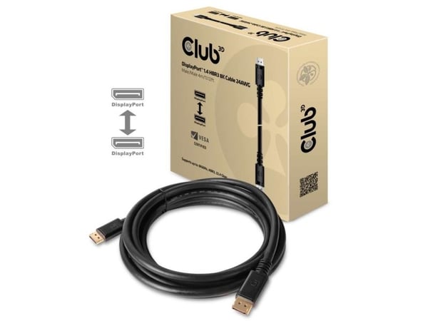 Club 3D - DisplayPort-kabel - DisplayPort (hann) til DisplayPort (hann) - DisplayPort 1.4 - 4 m - svart